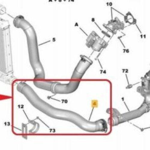 TUBO FLEXIBLE DE AIRE CITROEN, OPEL, PEUGEOT 9807540580 9820476580