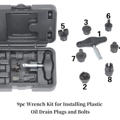JUEGO DE 6 LLAVES DE DRENAJE DE ACEITE PARA TAPONES Y PERNOS DE PLASTICO